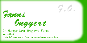 fanni ongyert business card